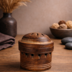 Wooden Dhoop Cone Burner with Lid