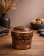 Wooden Dhoop Cone Burner with Lid