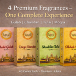 charcoal-free incense cones pack of 4 kirat 160 cones with stand gulab chandan tulsi mogra