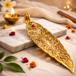Premium Metal Gold Feather Incense Holder