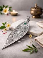 Premium Metal Silver Feather Incense Holder