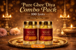 Pure Ghee Diya Combo Pack of 2 with 100 Jyots made from cow ghee for pooja, aarti and daily rituals – KIRAT