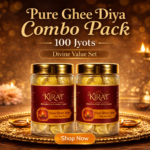 Pure Ghee Diya Combo Pack of 2 with 100 Jyots made from cow ghee for pooja, aarti and daily rituals – KIRAT